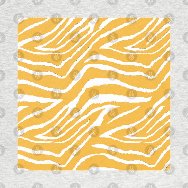 Zebra Animal Print Golden Yellow and White Pattern by Overthetopsm